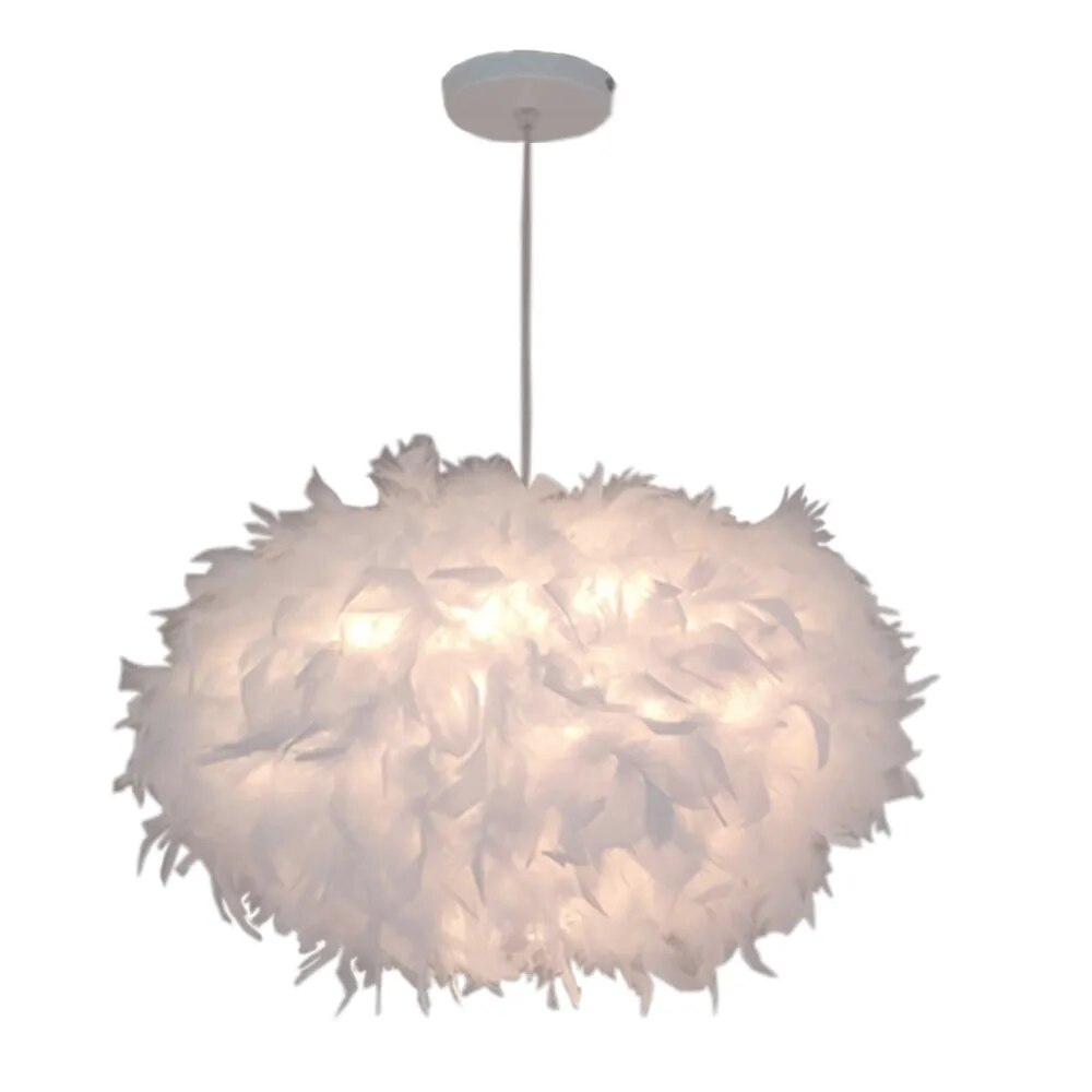 Modern Feather Pendant Lights LED Pendant Lamp Bedroom Decor Living Room Bedside Droplight Decoration Restaurant Hanging Lamps