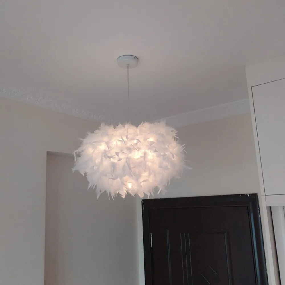 Modern Feather Pendant Lights LED Pendant Lamp Bedroom Decor Living Room Bedside Droplight Decoration Restaurant Hanging Lamps