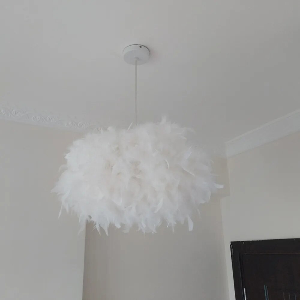 Modern Feather Pendant Lights LED Pendant Lamp Bedroom Decor Living Room Bedside Droplight Decoration Restaurant Hanging Lamps