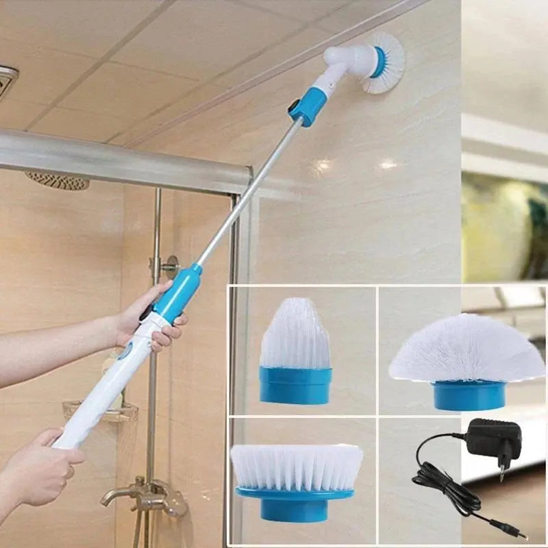 Electric Cleaning Turbo Scrub Brush Adjustable Waterproof Cleaner Wireless Charging Cleaner Bathroom Kitchen Cleaning Tools Set